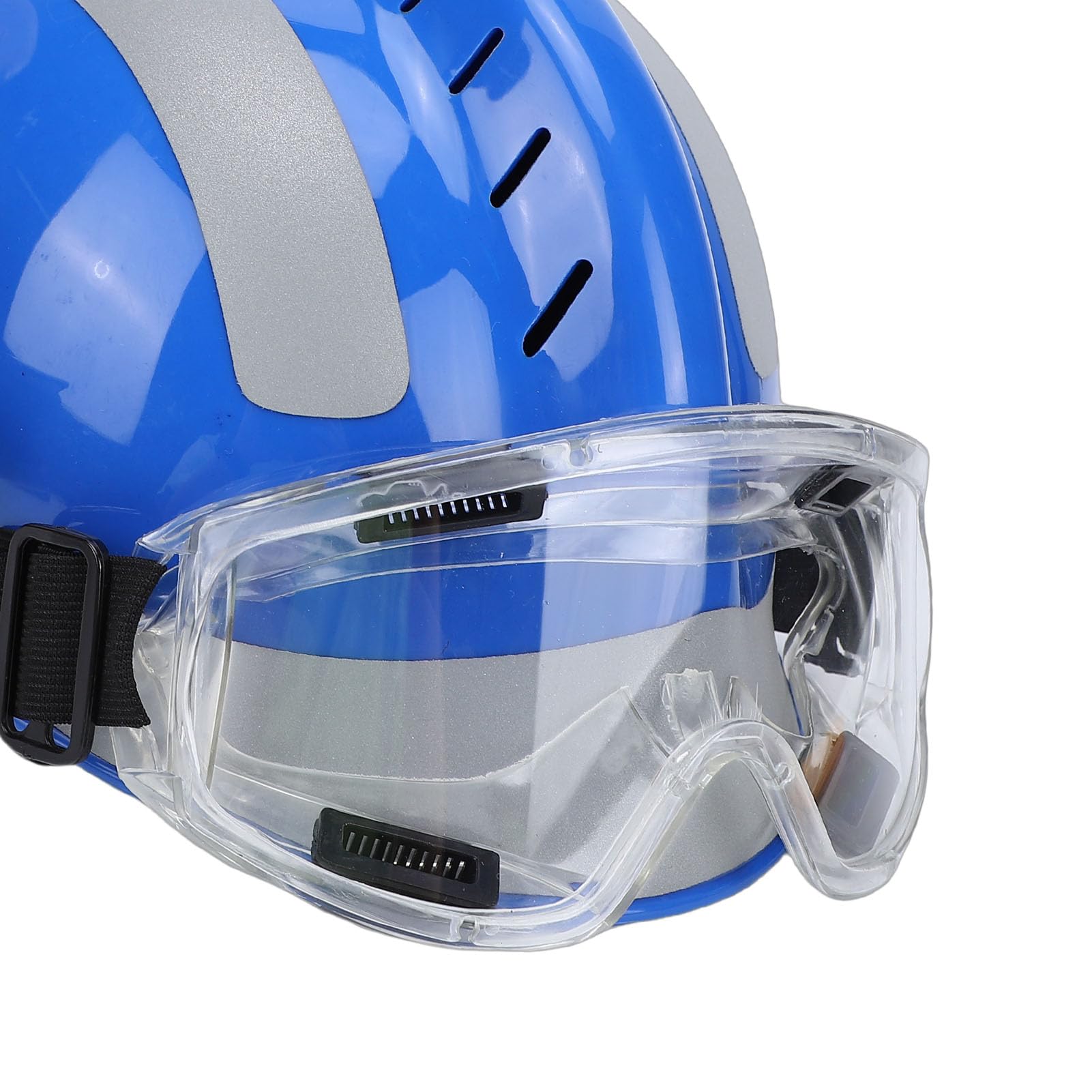 KIMISS Casco Duro de Seguridad para Construcción y Casco de Bombero de Emergencia con Faro y Tira Reflectante