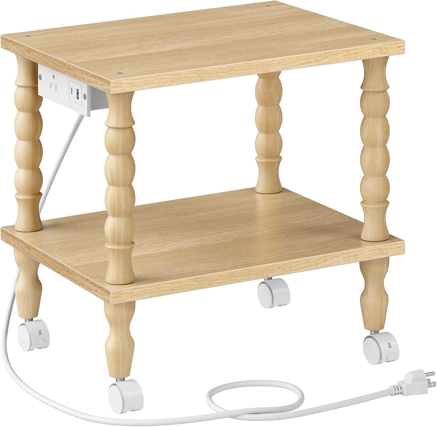 Soporte para impresora HOOBRO de madera natural 2 niveles miniatura 1
