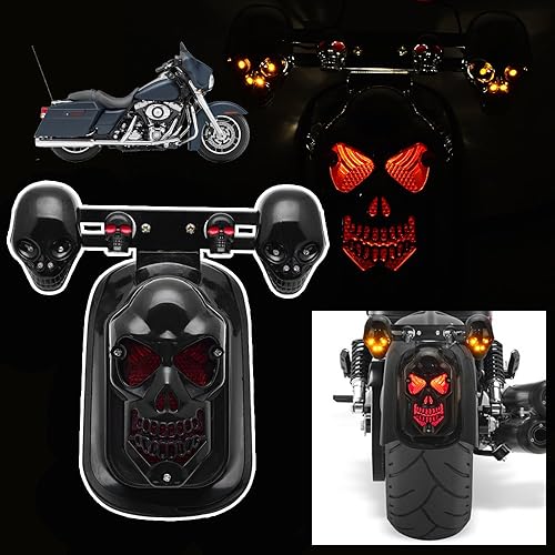 Miniatura 5 de Astra Depot Luz trasera de freno integrada con calavera de motocicleta, luz intermitente, compatible con Ducati Benelli Aprilia Victory