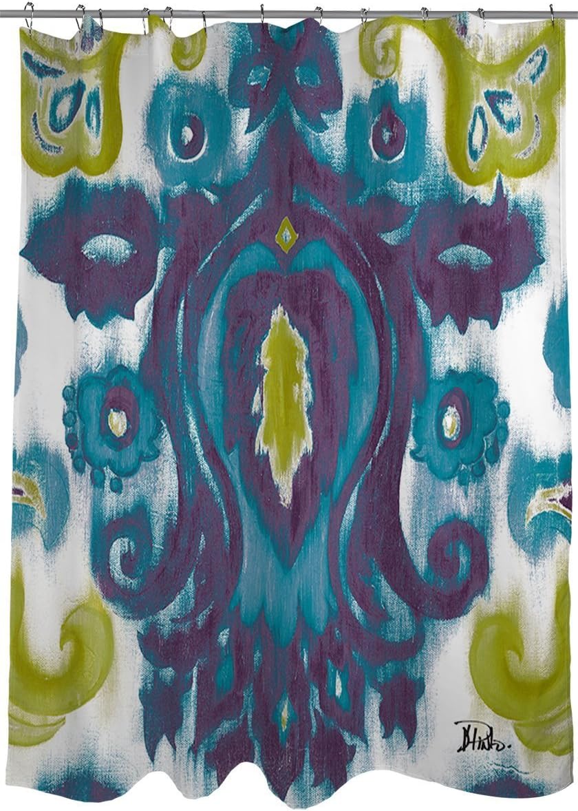 Manual Woodworkers & Weavers Fabric Shower Curtain, Purple and Green Radiant Transitions