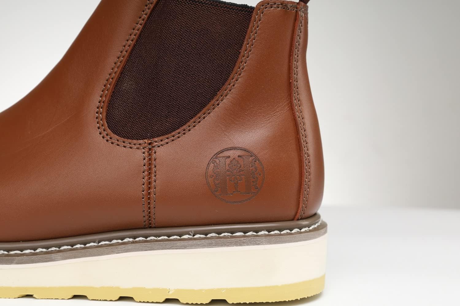 HANDPOINT Men's Chelsea Double Gore Pull-On Soft Toe Work Boots - Brown 84985 - Image 7