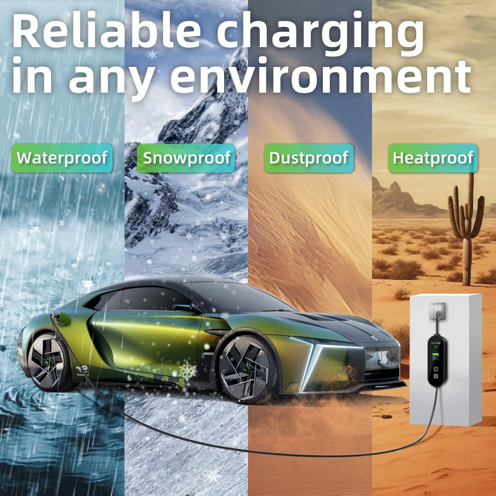10M/32Ft Portatile Cavo Ricarica auto Elettrica Tipo 2 Schuko [3,68kW | 8~16A],Colonnina Ricarica Auto Elettrica Tipo 2 con LCD Digitale, Cavo di Ricarica Auto Elettrica e Ibrido IEC 62196-2