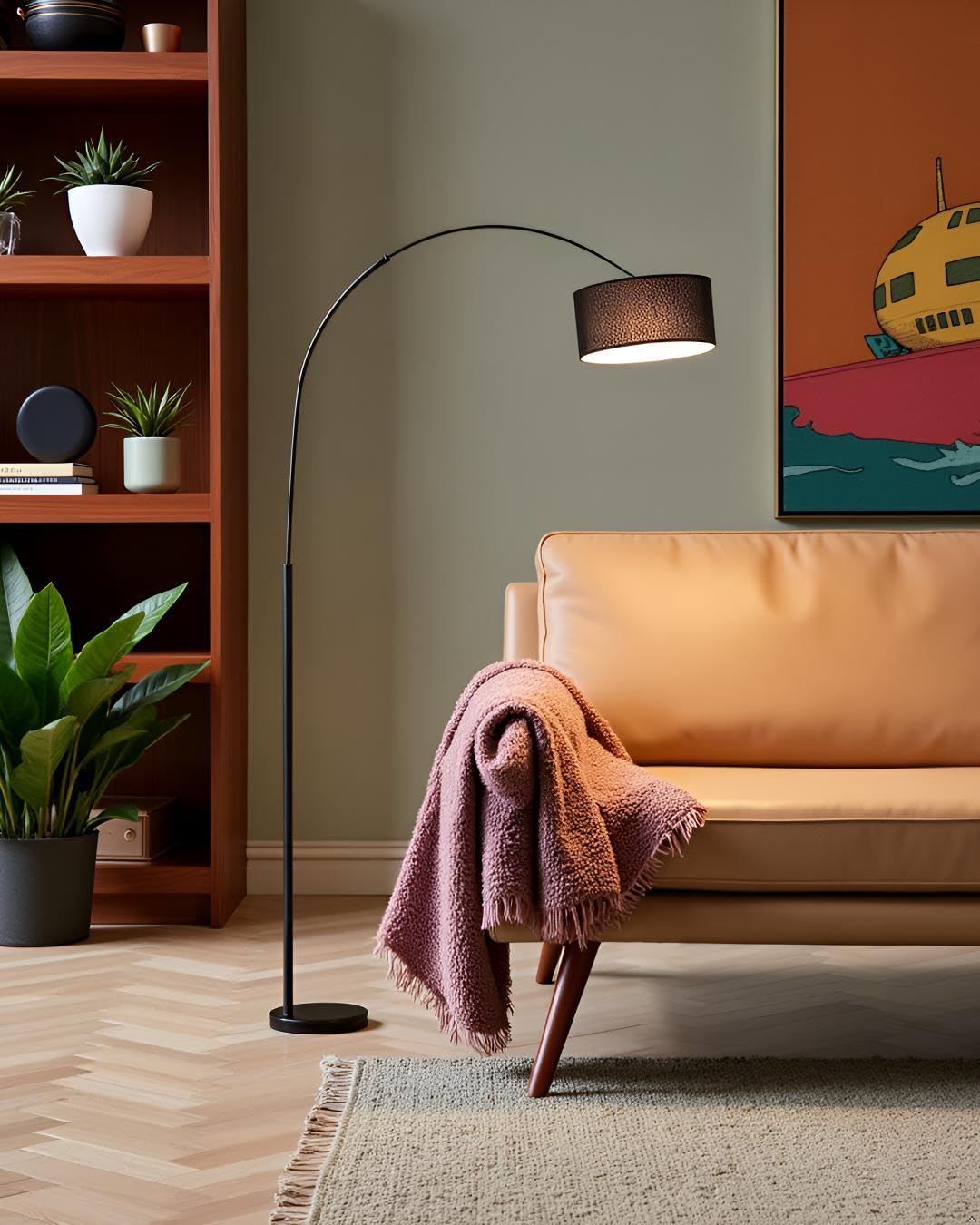 BEL AIR HOME - Lampada da Terra CAPRI | 126 cm Altezza Regolabile | Design Elegante per Interni | Adatta per Bulbo E27, Moderna (NERO)