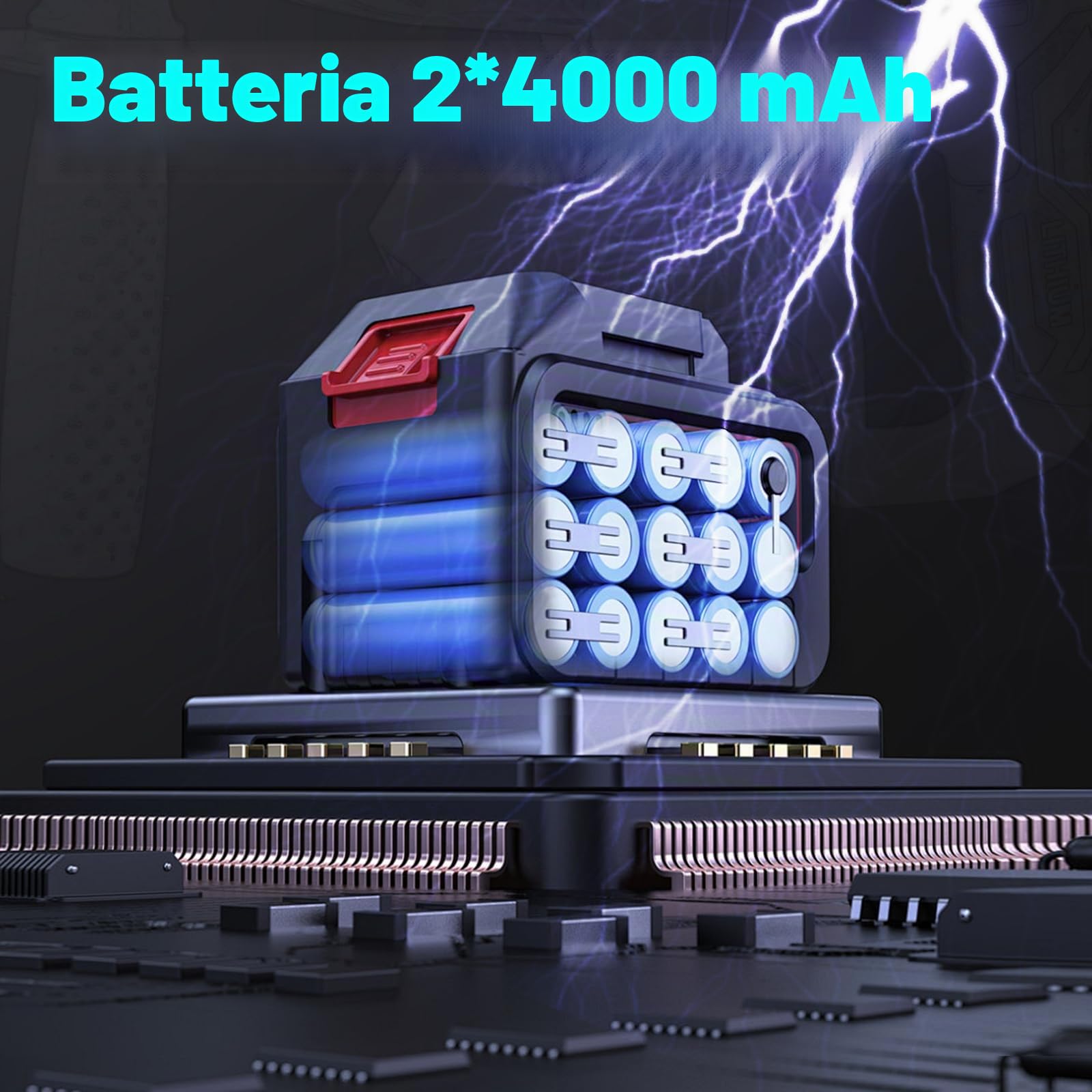 Martello Perforatore a Batteria 21V 4Ah*2 Batteria，Motor Sin Escobillas, Adatti per Cemento, Muratura, Pareti, Perforazione, Martellatura e Demolizione