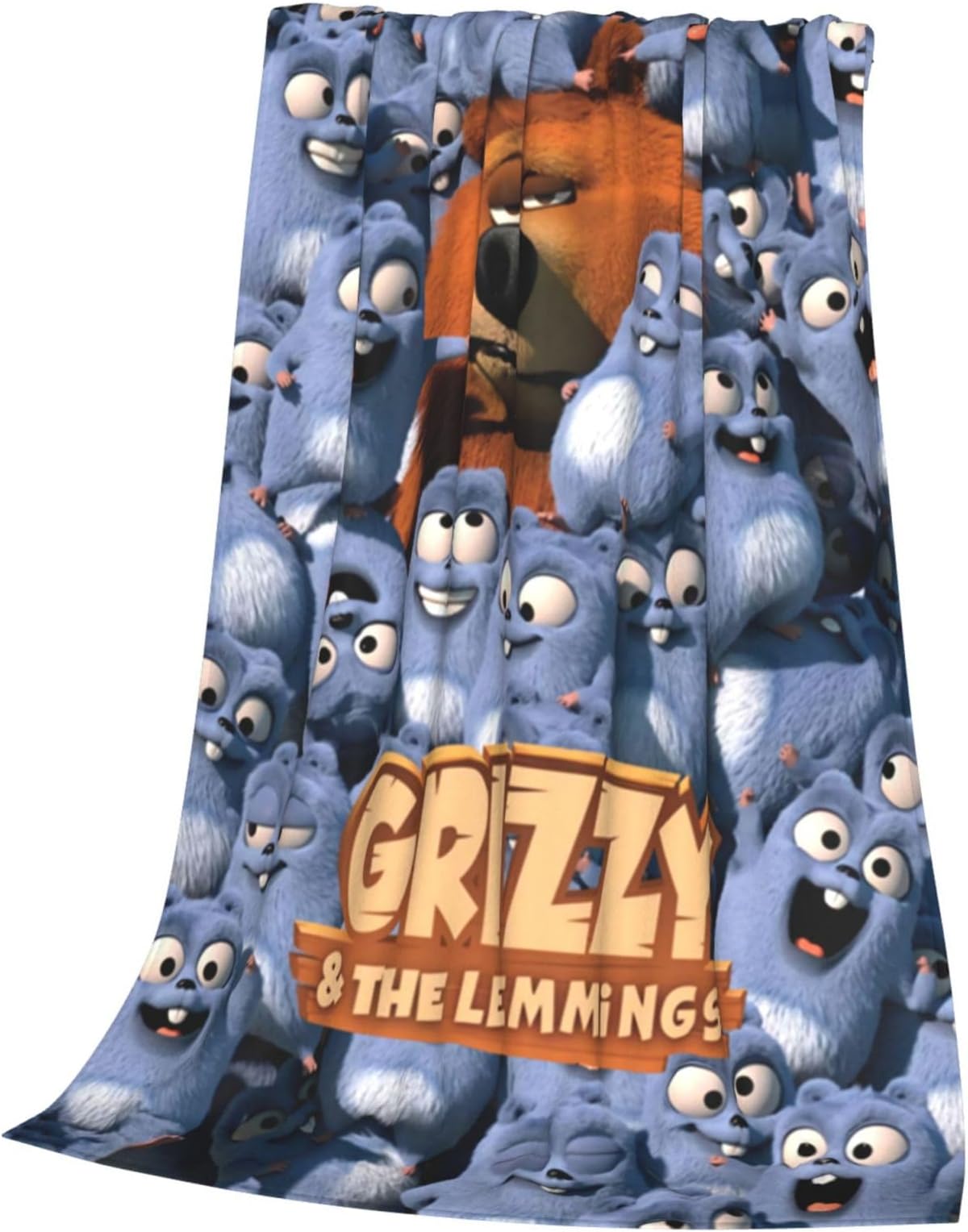 Bear and The Lemmings Throw Blanket Couch Bed Sofa Soft Lightweight Warm Cozy Flannel Fleece Bed Blanket Microfiber Furry Fluffy Beds Decoration