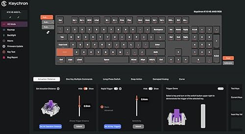 Miniatura 7 de Keychron K10 HE QMK Teclado mecánico inalámbrico para juegos, 2.4 GHzBluetoothcon cable de tamaño completo intercambiable en caliente programable