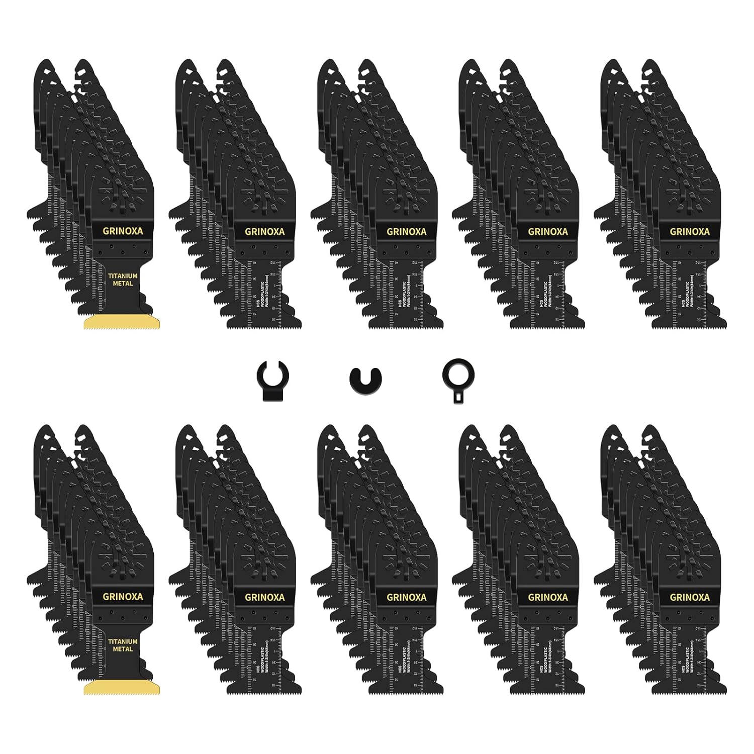 100PCS Multitool Blades Kits, Universal Oscillating Tool Blades for Wood Plastics Metal Cutting, Multitool Quick Release Oscillating Saw Blades Fit for Dewalt Milwaukee Ryobi Fein
