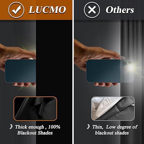 Miniatura 8 de UCMO Persianas opacas de 39 x 57 pulgadas, 100 % opacas para ventana, sin taladro, película opaca portátil para dormitorio, cortada a cualquier