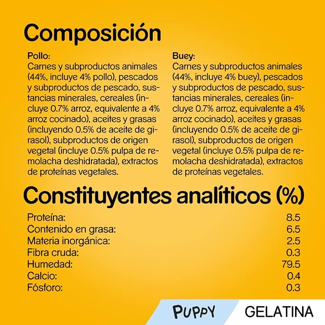 Foto 5 de 7 de Pedigree Comida húmeda para Perros Junior, Sabor Pollo y Buey con Arroz en Gelatina
