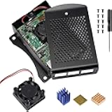 ALAMSCN for Raspberry Pi 4 Metal Case Aluminium Case Protective Shell Box Wall Mounted Enclosure with Dual Cooling Fan Heat Sink for Raspberry Pi 4 Model B RPi 4B Black