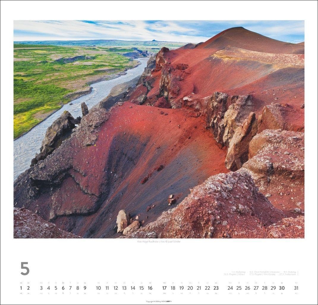 Island Kalender 2027 - Insel aus Feuer und Eis: Wandkalender XXL mit 12 atemberaubenden Fotos von Islands Gletschern, Vulkan-Landschaften und ... Schäfer. Kalender im Großformat 48 x 46 cm