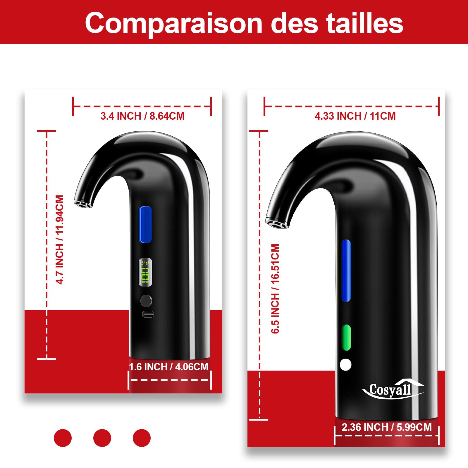 Décanteur à vin électrique, Aérateur Distributeur Verseur - Cadeau Fête des Pères, verseur d'aérateur de vin rouge à une touche, rechargeable de type C pour la maison et le bar (Noir)