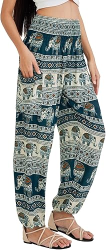 Miniatura 3 de Joob Joob - Pantalón de pijama de viaje para mujer, cómoda, estilo holgado, para yoga, diseño bohemio de elefante cónico