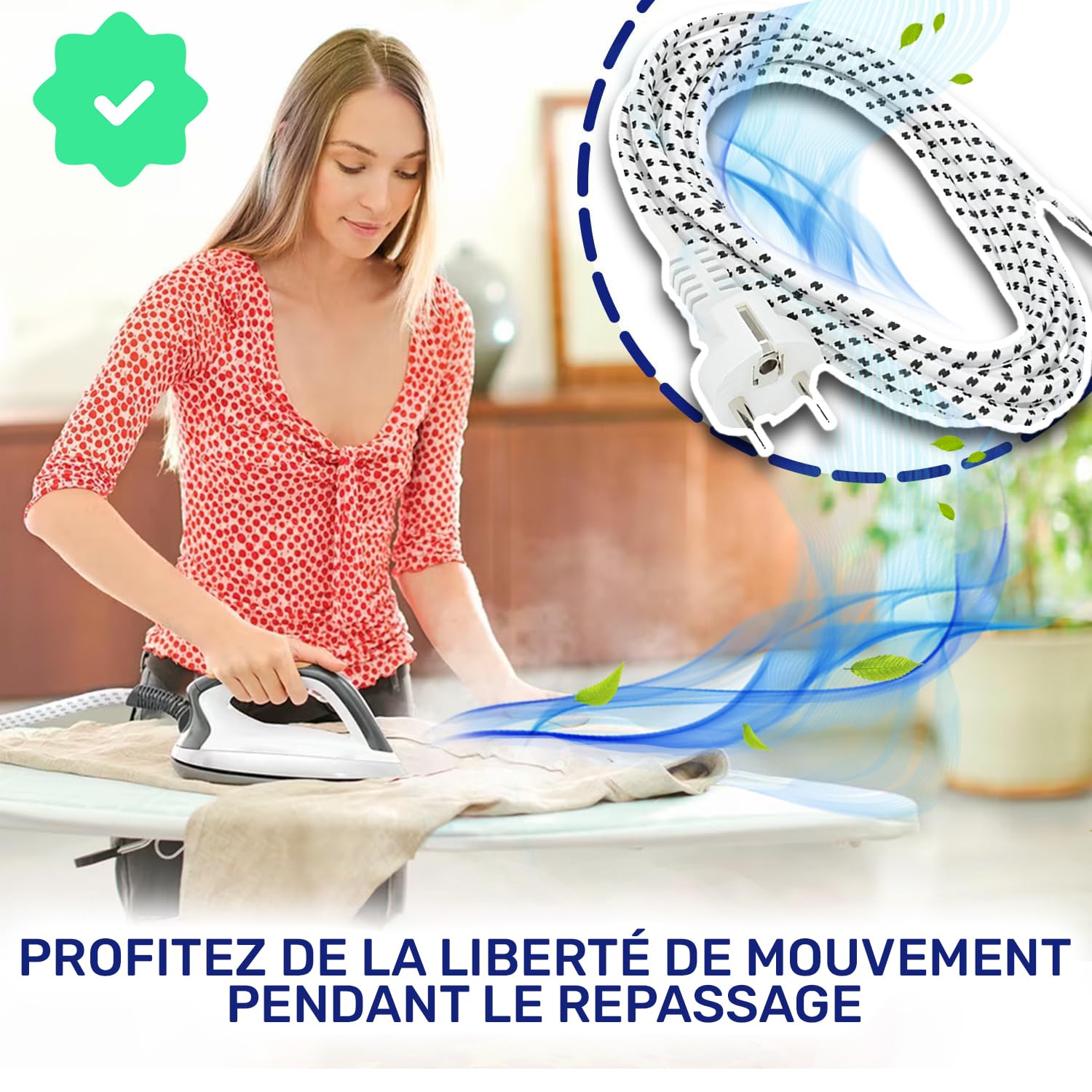 Protecteur De Câble Avec Zip Pour Centrale Vapeur - Longueur 82 Cm - Compatible Avec Nombreux Fers à Repasser - Garantie 10 Ans MONTERAL
