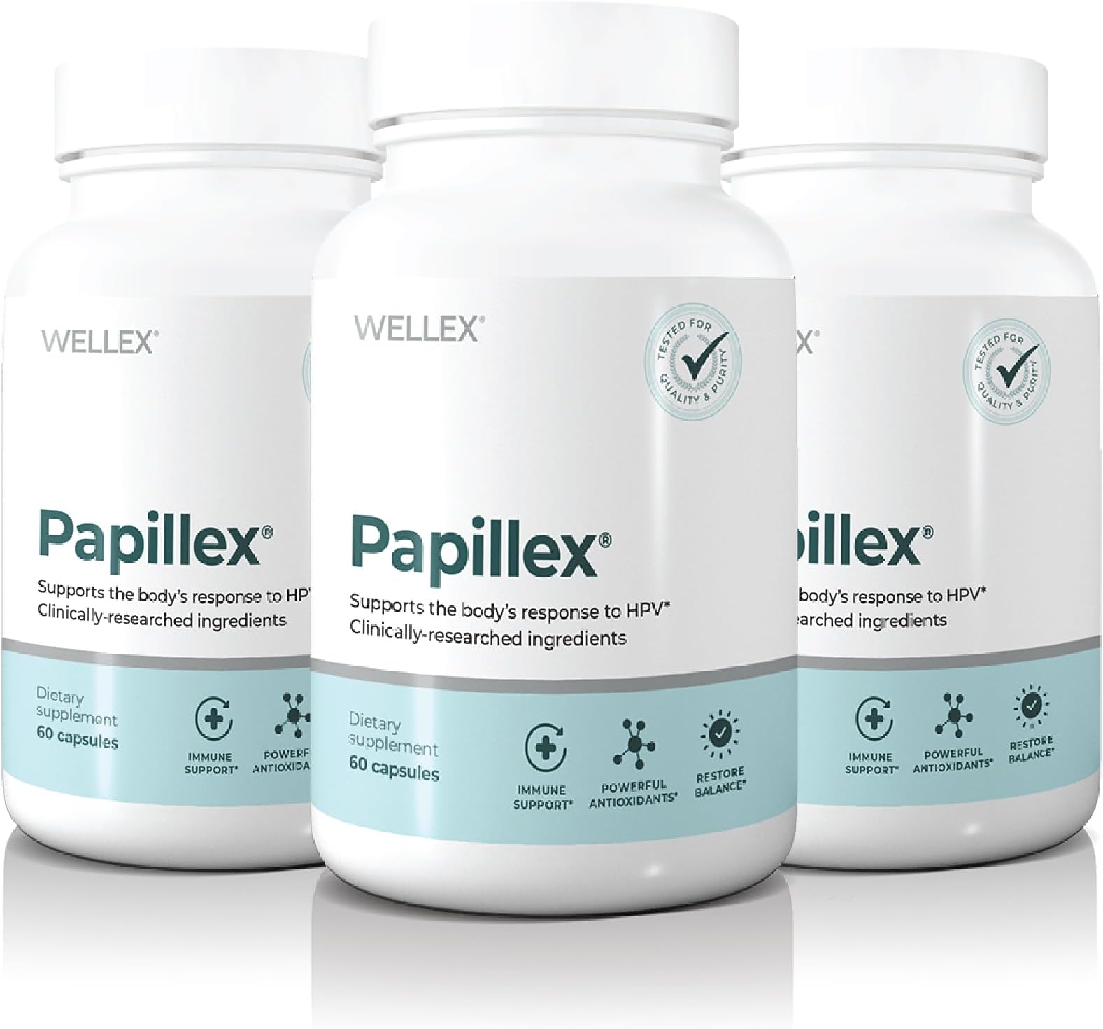 - Papillex Dietary Supplement Tablets All Natural Immune Support - Immunity Defense - Best Immune System Booster - Organic 60 Capsules Bottle (3 Pack)