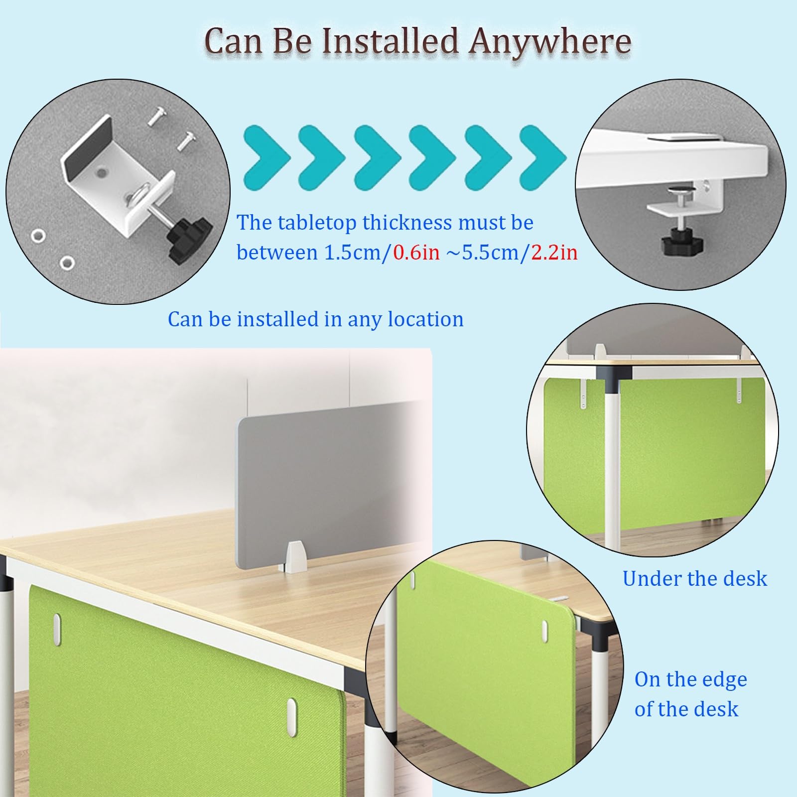 Cubicle - Pannello divisorio da parete per postazioni di lavoro per postazioni di lavoro regolabili, per casa, ufficio, scrivania, privacy e nizzazione