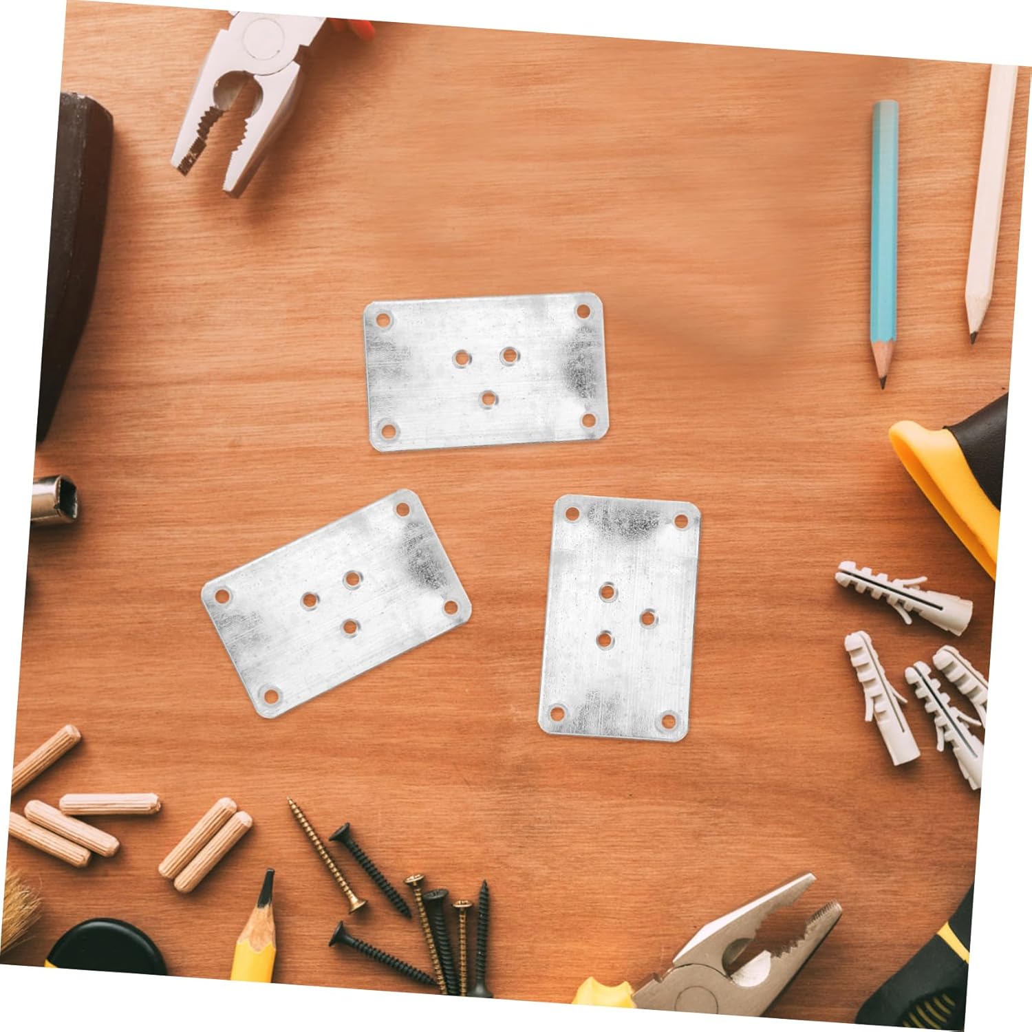 jojofuny 25pcs Thick Table Leg Mounting Plates Furniture Leg Attachment for Wobbly Sofa and Table Feet Easy Installation