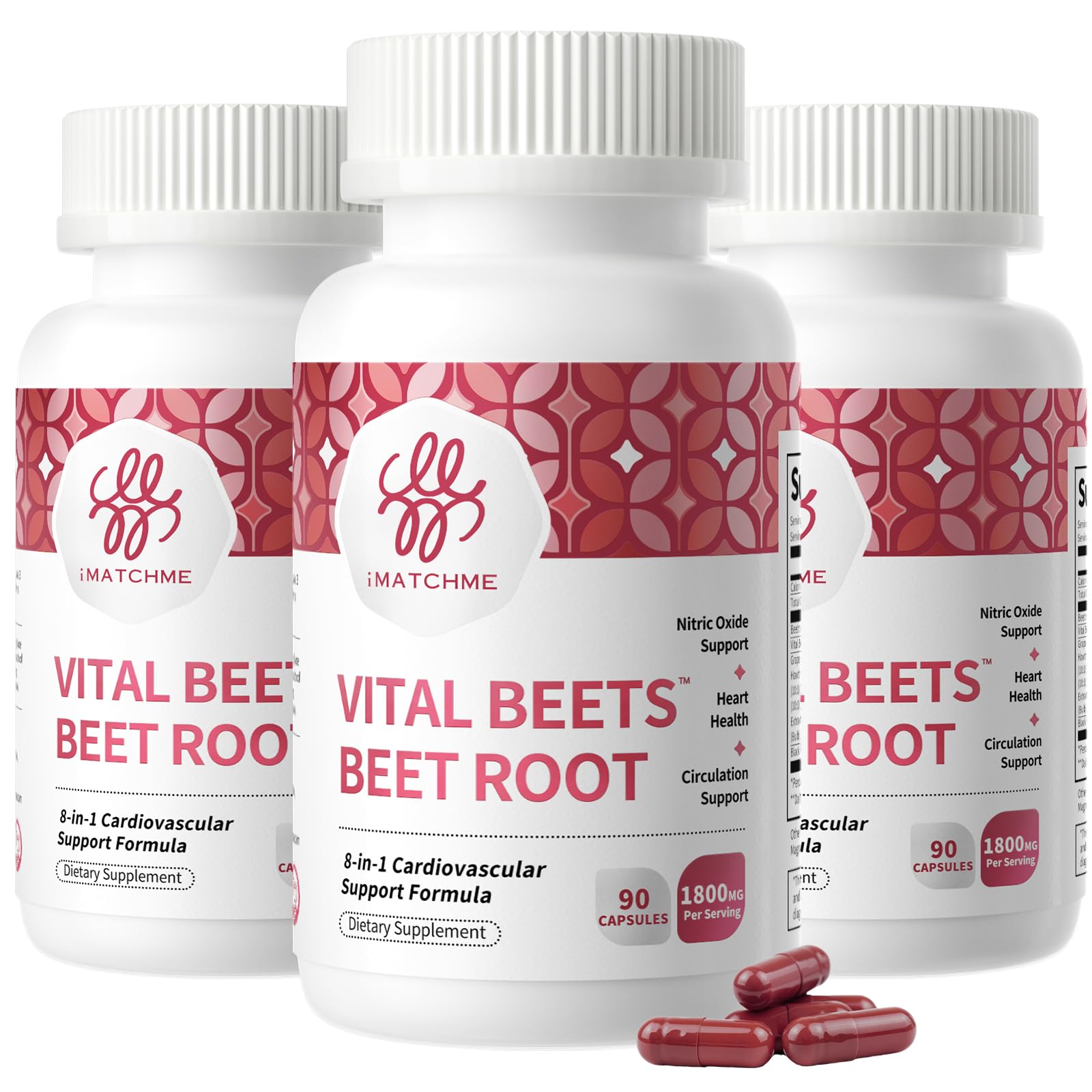 Vital Beets - 1800mg Beet Root Capsules, Blood Pressure Support, 90 Count — Amazon image 12
