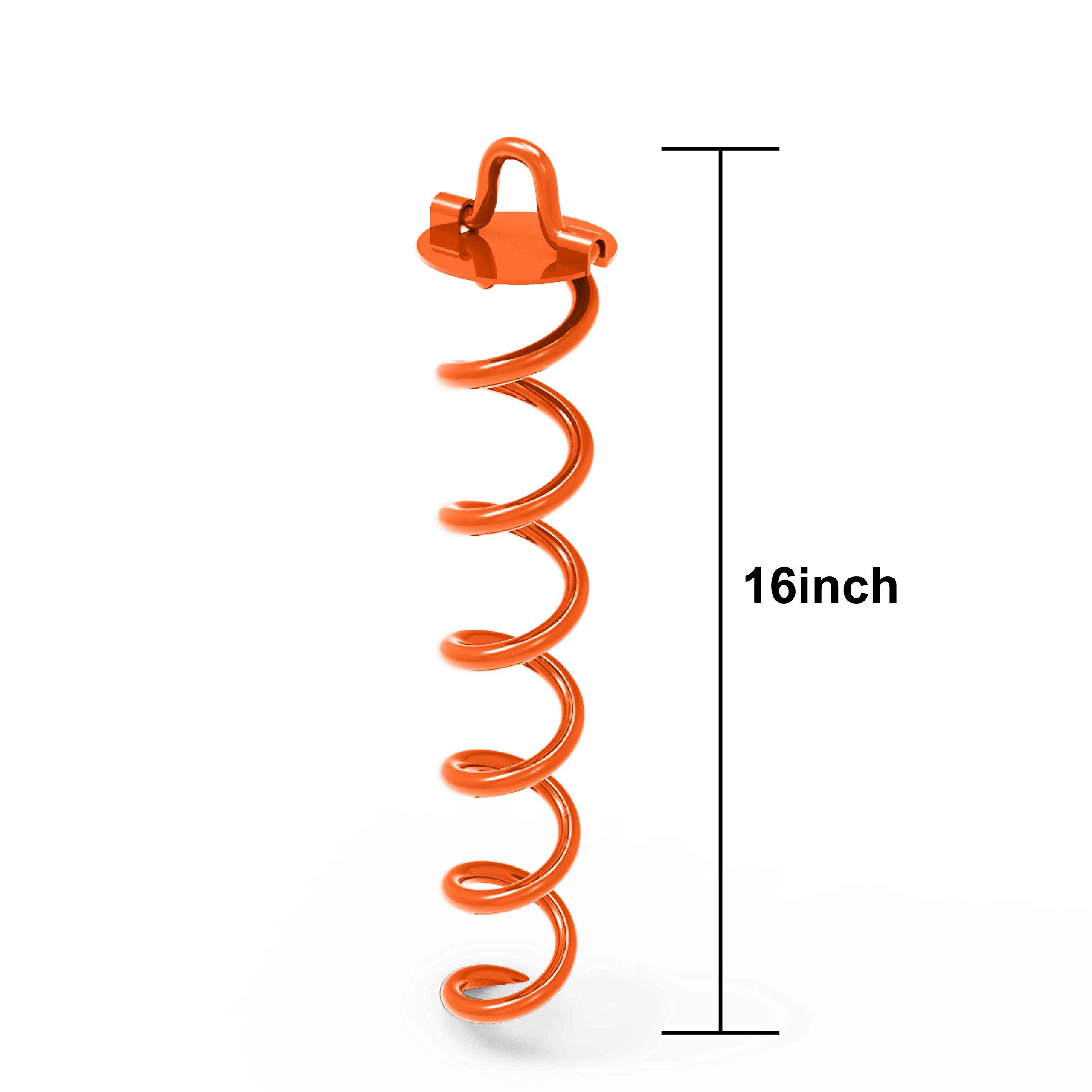 ABCCANOPY Ancoraggio a spirale con laccio per cani, picchetti di ancoraggio per trampolino per altalene di ancoraggio, porta da basket portatile, gazebo, tenda, legami bonus per legare il cane, 4