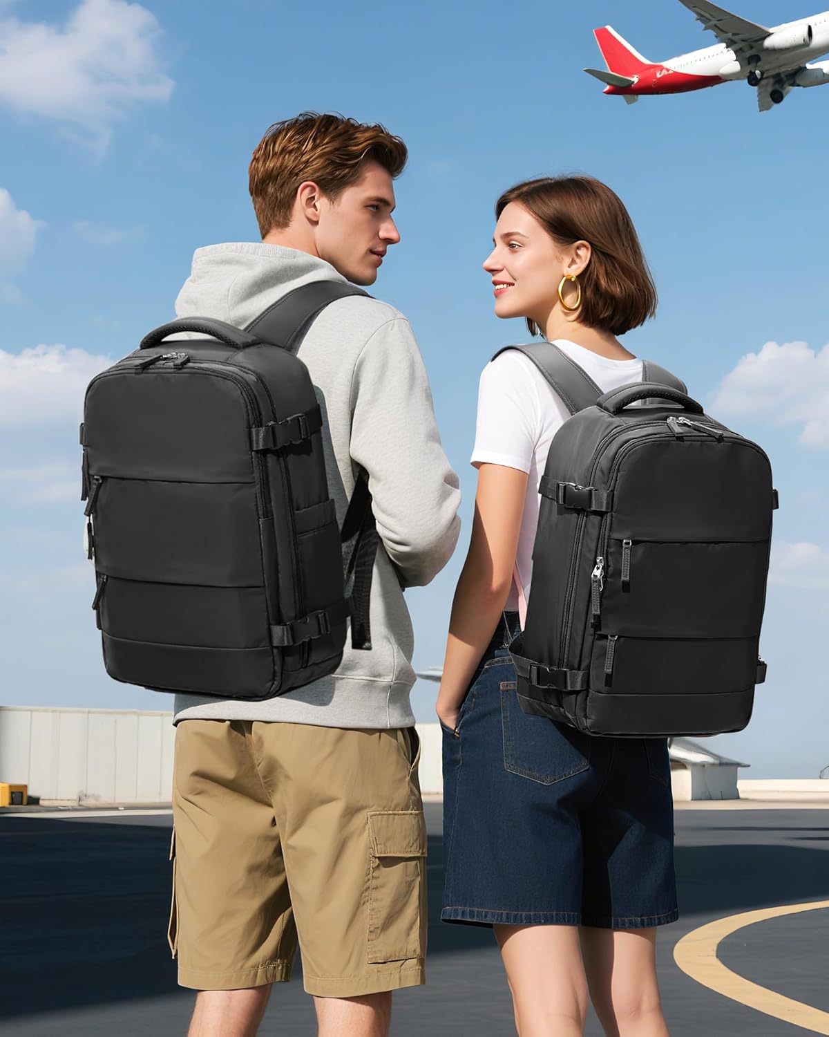 Vacuum Backpack Travel With Pump,Mochila De Viaje Compresion Al Vacio,Personal Item Travel Backpack With Vacuum System,Large Carry On Vacpack Backpacks For Women Men,Black - Image 8