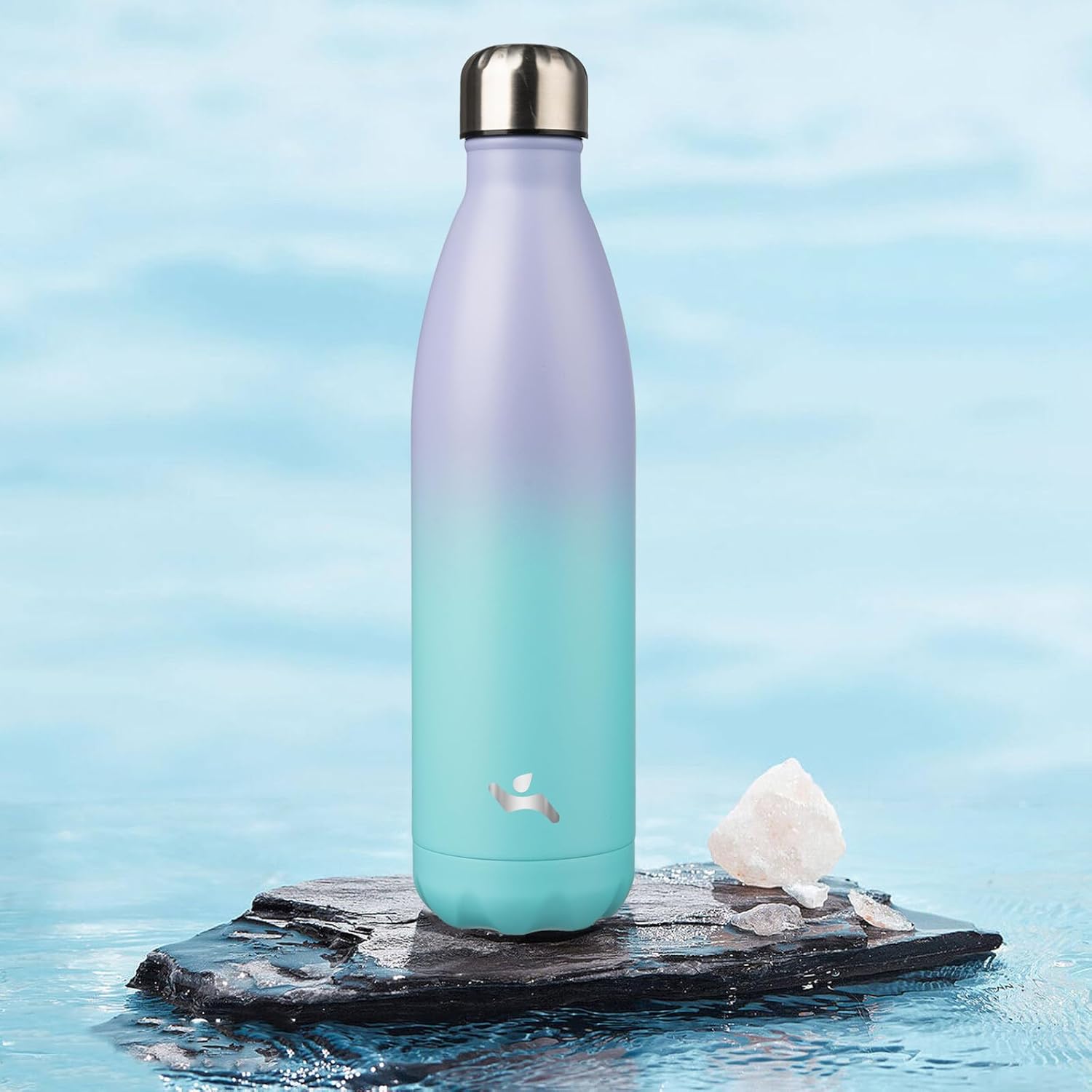 Insulated Water Bottles,25 oz Double Wall Stainless Steel Vacumm Metal Flask for Sports Travel,Lavender Green - Image 6