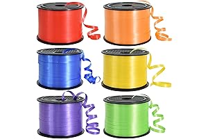 TONIFUL Rainbow Curling Ribbon-6 Assorted Colors Balloon Curling Ribbons Set-600 Yards Balloon String