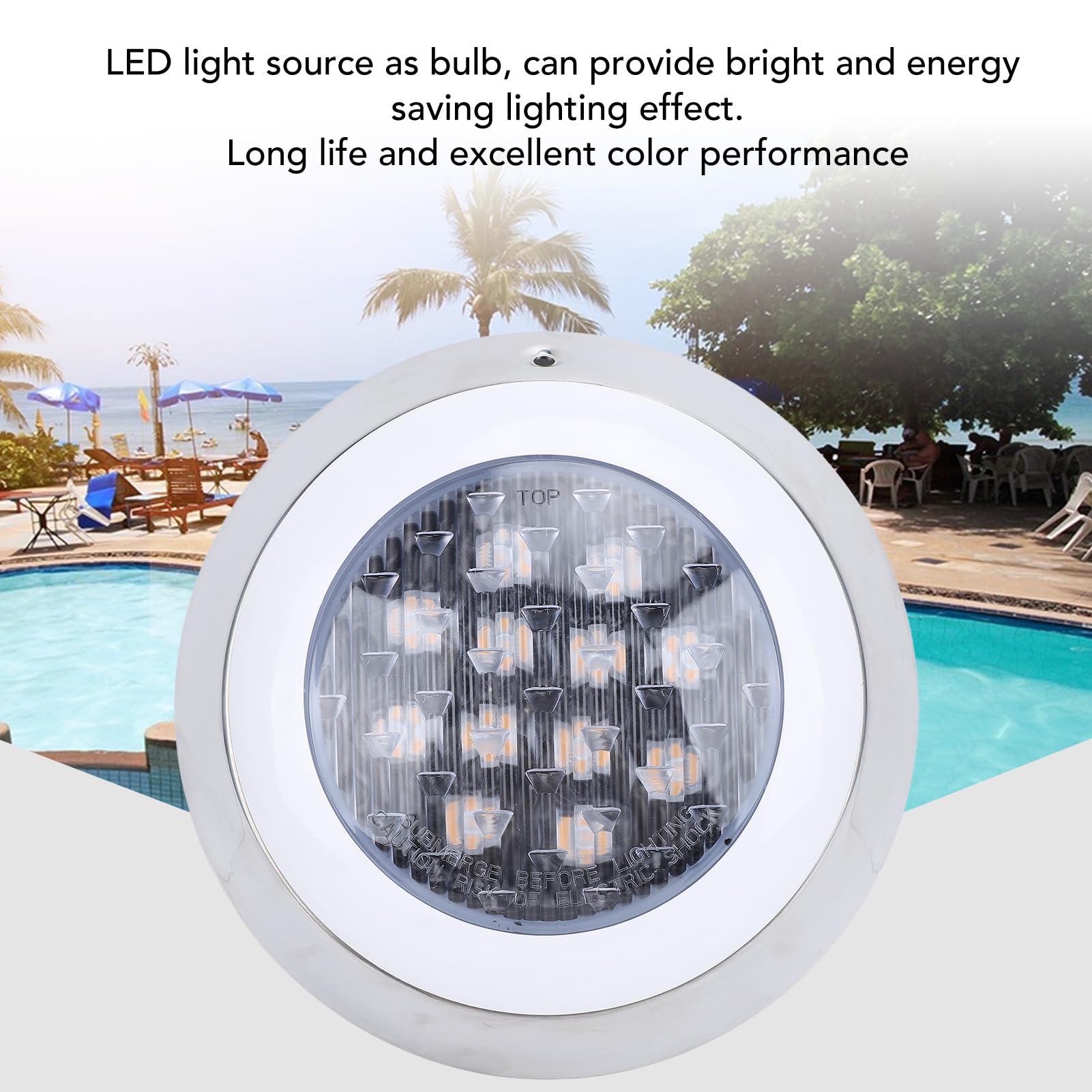 Naroote Tauchbare Poolbeleuchtung, 12 V, 12 W, Unterwasser-LED-Licht, warmweiß, 3000 K, Wandmontage, Wasserdicht, für Schwimmbad, Spa, Brunnen, Teich