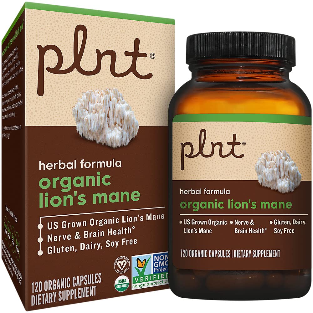 plnt Suplemento de Juba-de-leão Orgânico 1.000 mg, 120 cápsulas