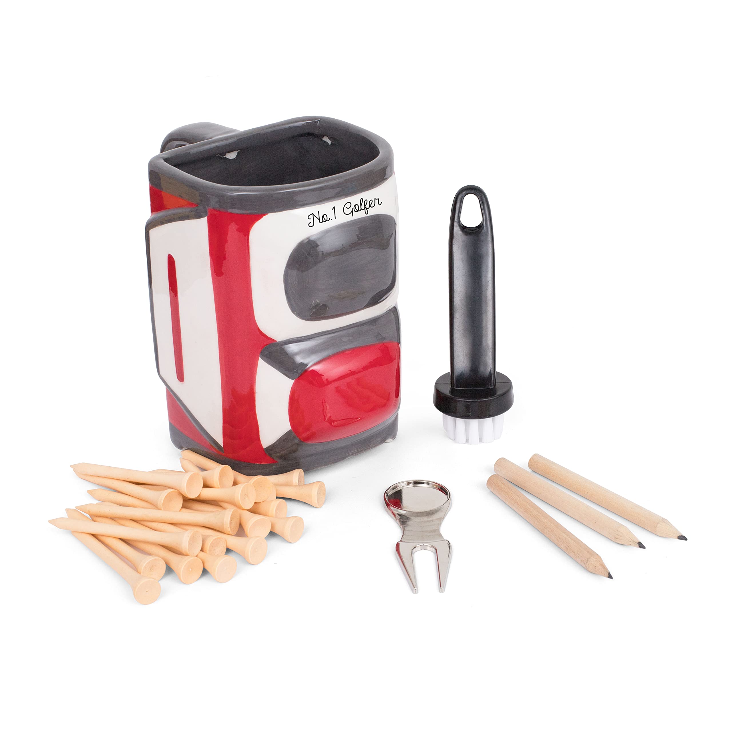 Thumbs Up Golf Gift Mug Ceramic Golfing Equipment Set