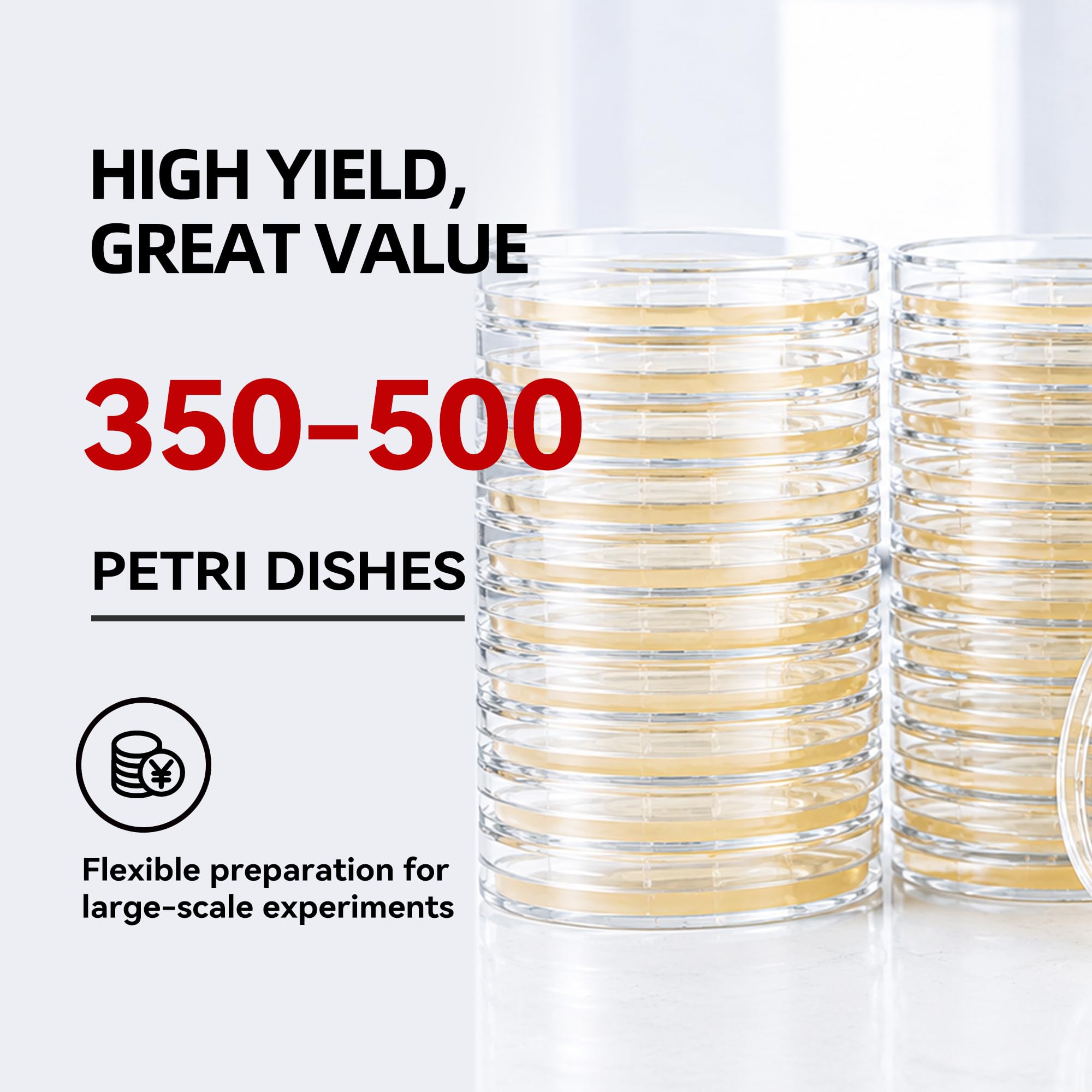 Polvo de agar nutriente 250 g, rendimiento 350-500 platos de Petri | Medio de cultivo de alta calidad para microbiología, proyectos de feria científica y experimentos de laboratorio