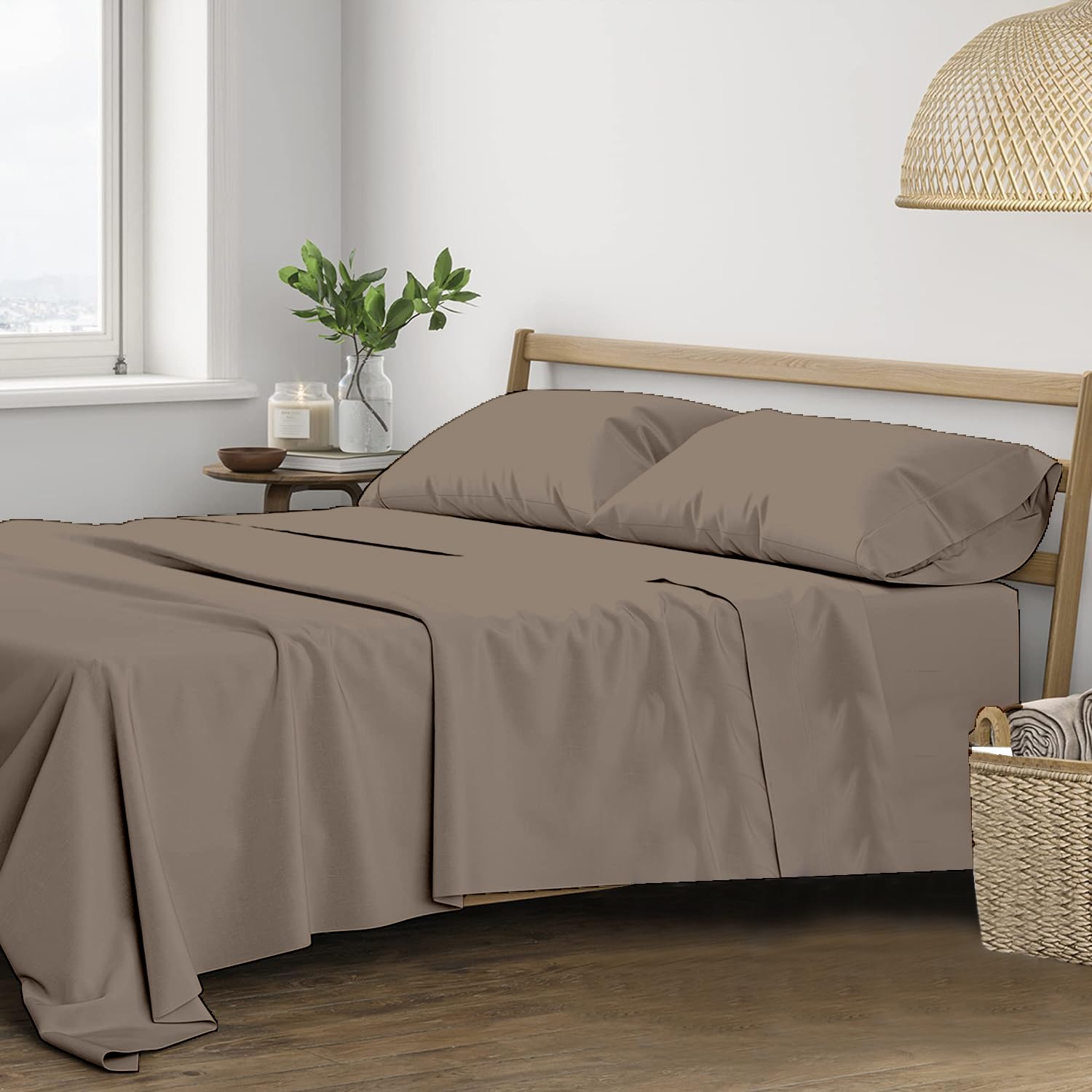 Trance Home Linen Pure 100% Cotton 400TC Plain Single Size Bedsheet with 1 Pillow Cover (54 x 90 Inch, Brown Grey) (B07XP7H9GN) Amazon Price History, Amazon Price Tracker
