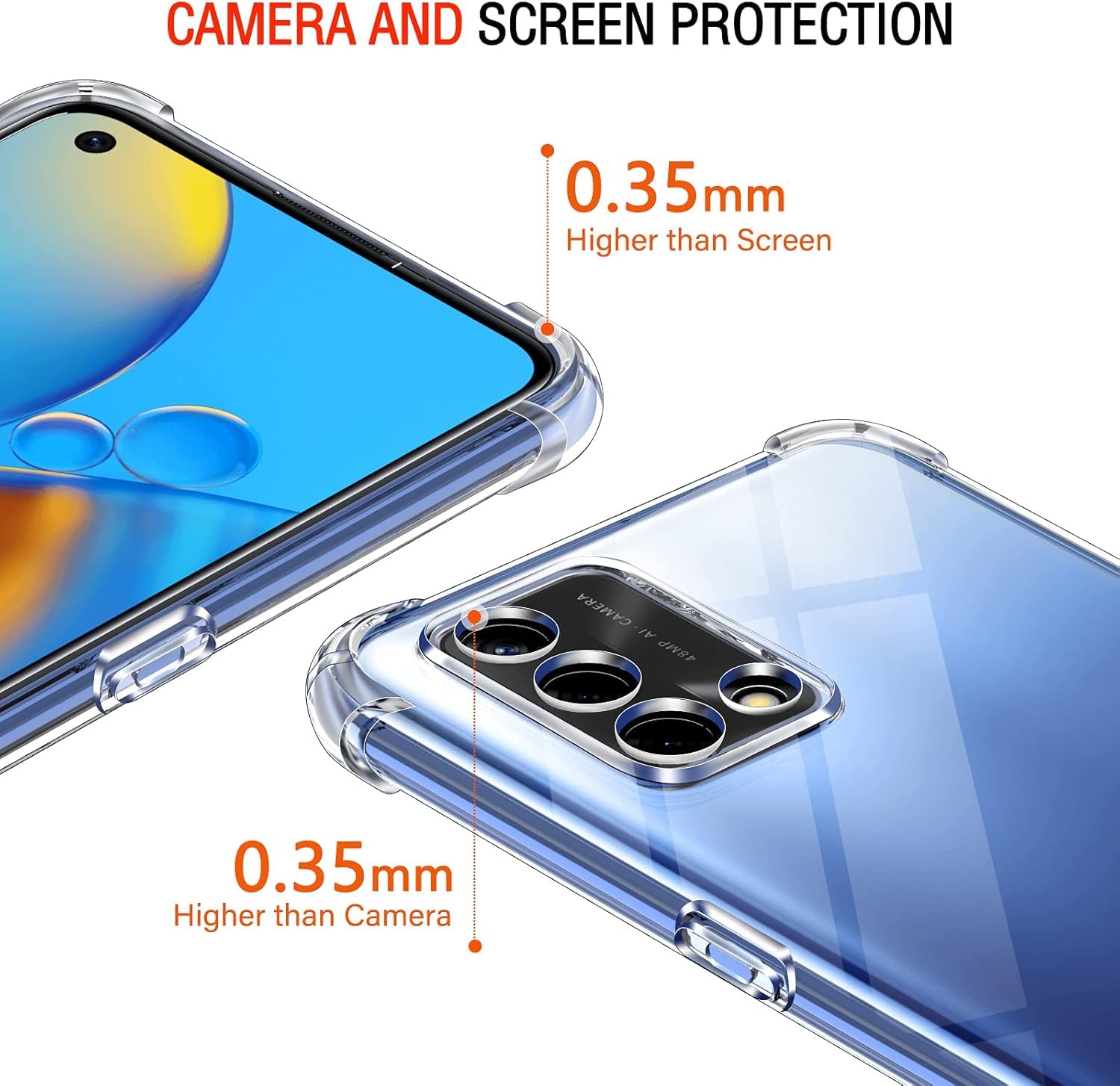 SIMao Custodia Con Cordino Per Oppo A94 5G - Cover Trasparente In Silicone, Antiurto, Argento - 4