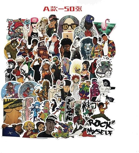 Amazon Co Jp ステッカー 防水加工 50枚セット 子供 車 オートバイ 自転車スケボー ステッカー スケートボード荷物 バンパーステッカー 面白い おしゃれ A款50pcs 車 バイク