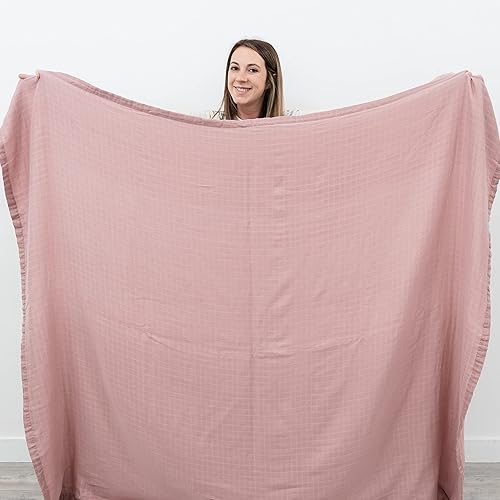 Miniatura 4 de Natemia Manta de muselina extra grande, súper suave, acogedora, ligera y transpirable, 6 capas de 72 x 60 pulgadas, manta de gasa multiusos