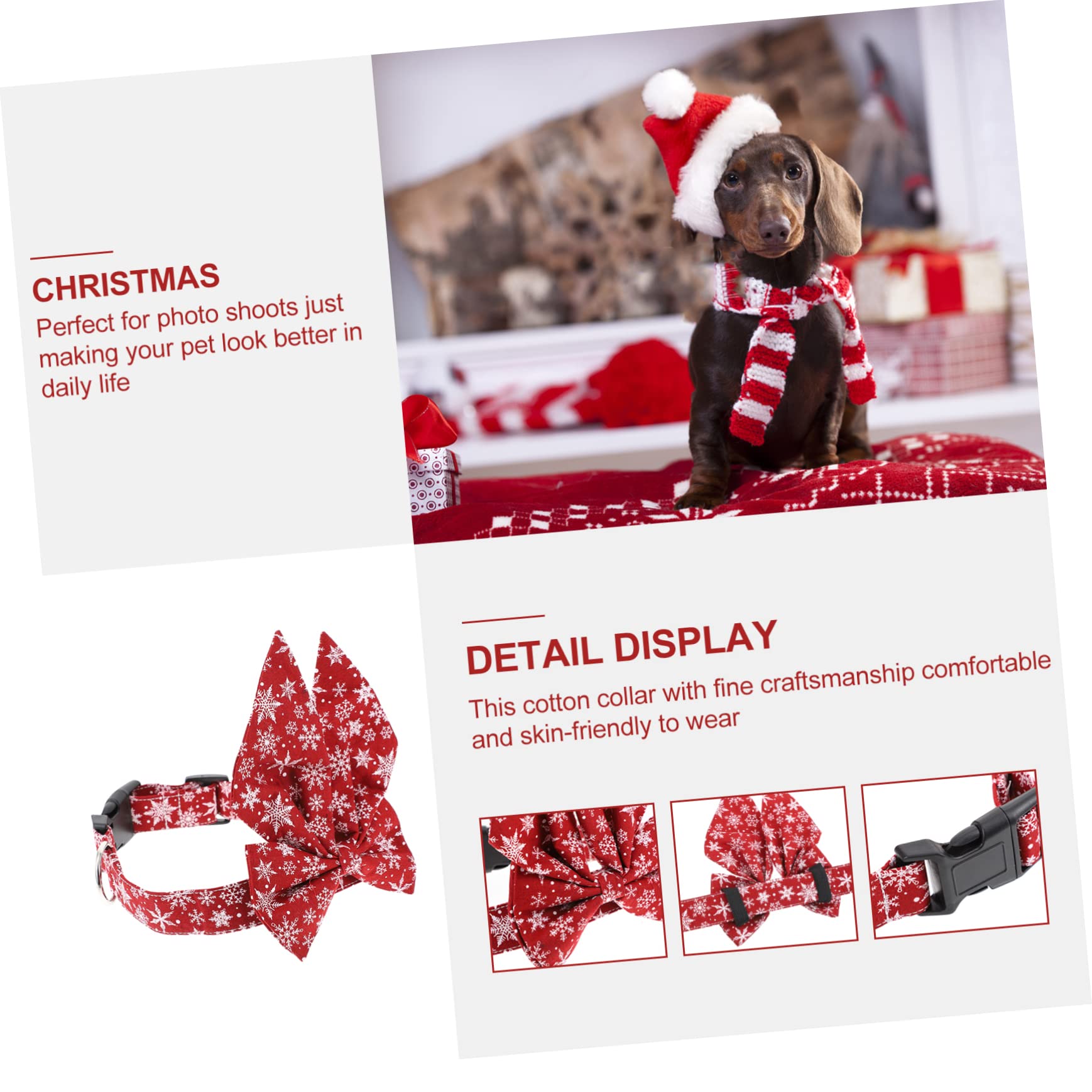 Hohopeti Collier Réglable pour Chaton Collier De Sécurité avec Boucle pour Chat Accessoire De Noël pour Animal De Compagnie