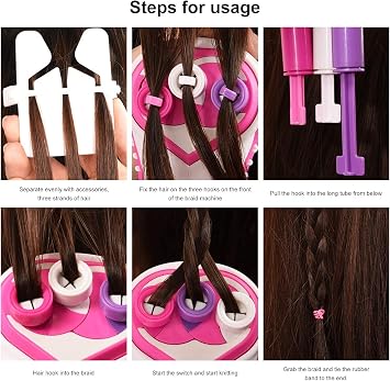 Automatic Hair Braider, DIY Hairstyle Twist Braiding Electric Tool 3 Strands Weave Roller Machine for Women Girls