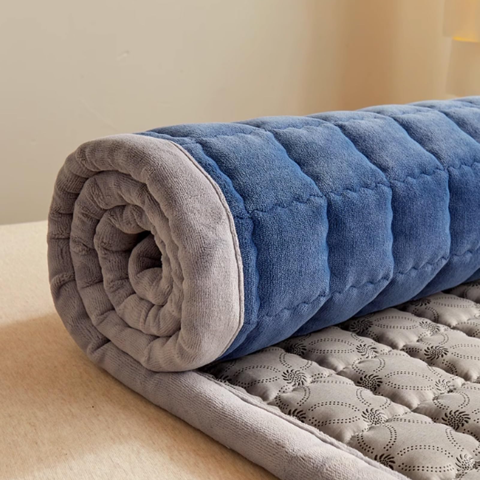 Matelas futon portable, matelas de sol épais pour invités, tapis de couchage enroulable pour dortoir d'étudiant, tapis de lit pliable, économiseur d'espace