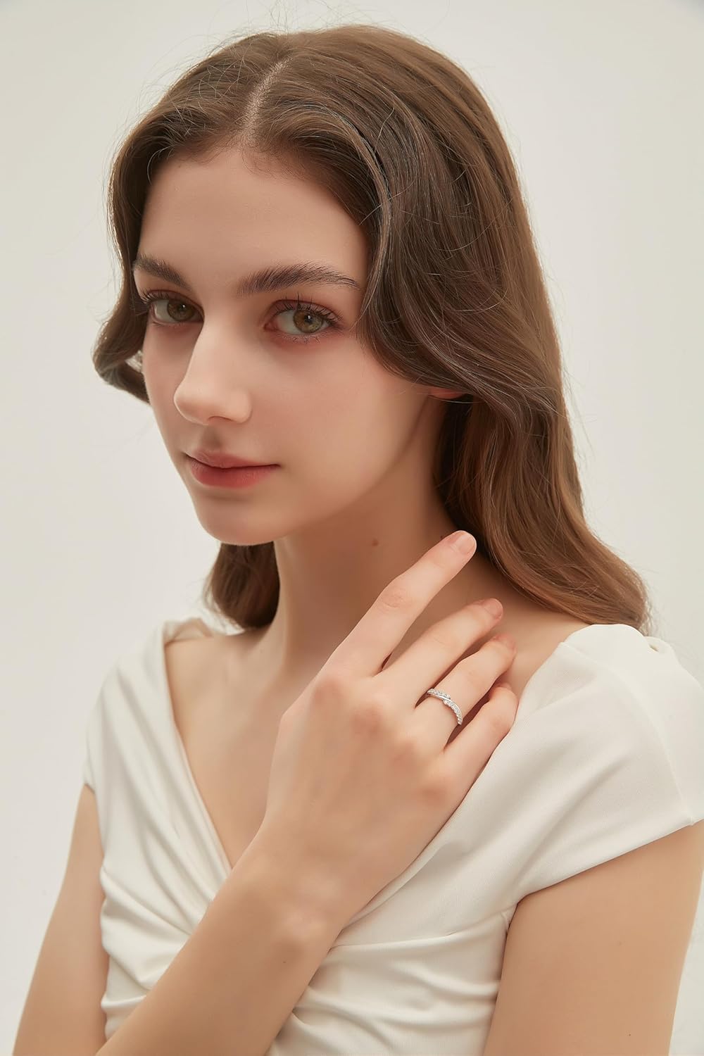 EAMTI 925 Sterling Silver Wedding Band for Women Cubic Zirconia Twisted Rope Half Eternity Band Ring Size 3-13 - Image 5