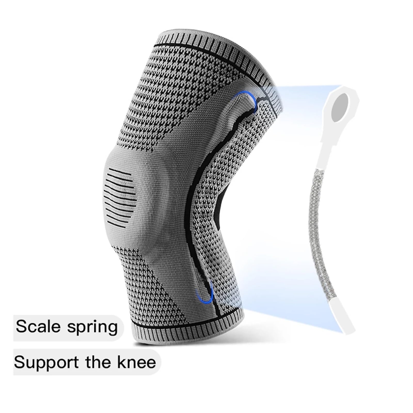 MRKU Genouillères de Sport antidérapantes, Maintien et Protection, Sangle Demi-pièce, Protection rotulienne et ménisque Interne, en Silicone, Compression, orthèses de Sport, Basketball, Course à Pied