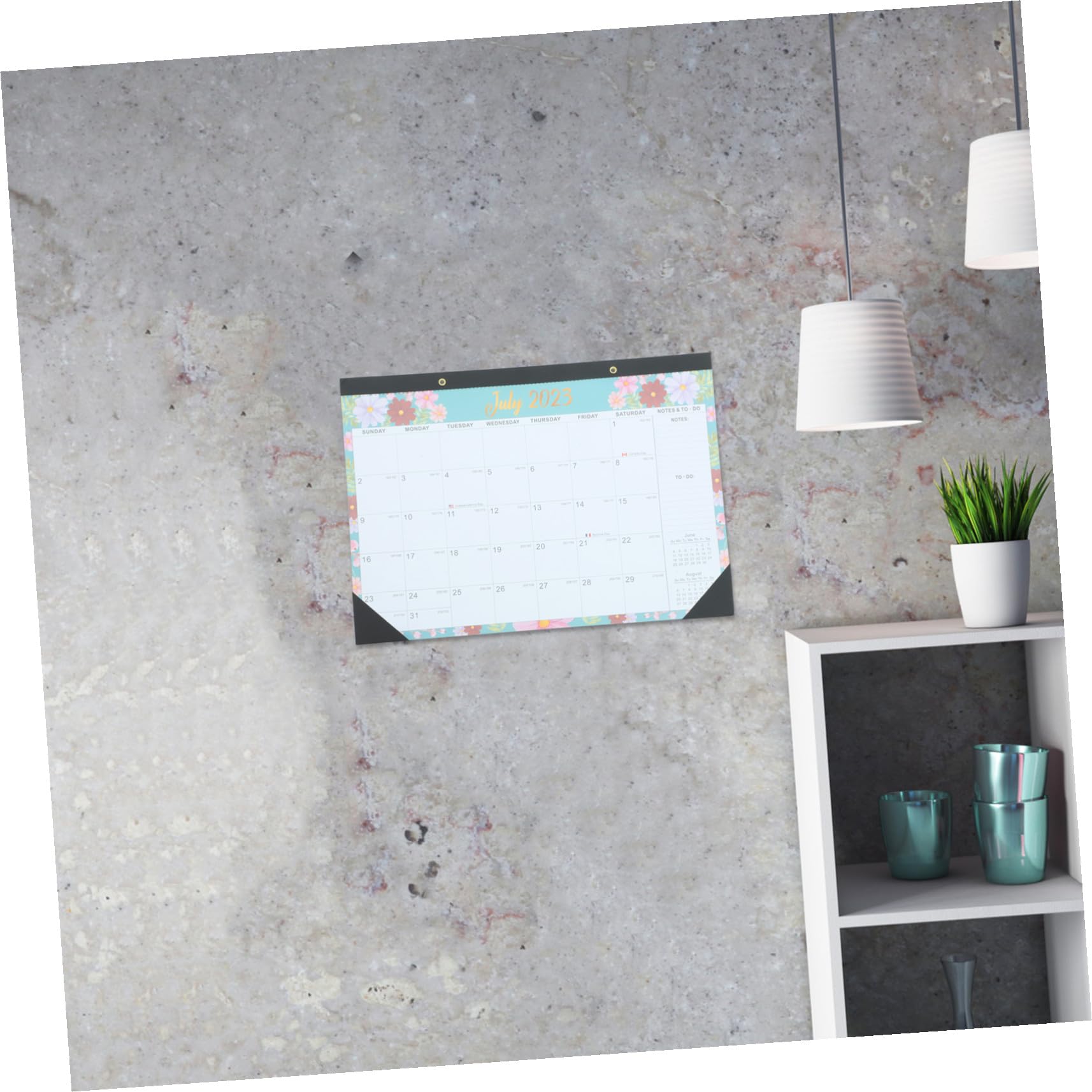 Calendario de Pared Colgante Transparente con Diseño Calendario Mensual para Planificación y Oficina Espacio para Escribir Objetivos y Eventos Práctico y Decorativo