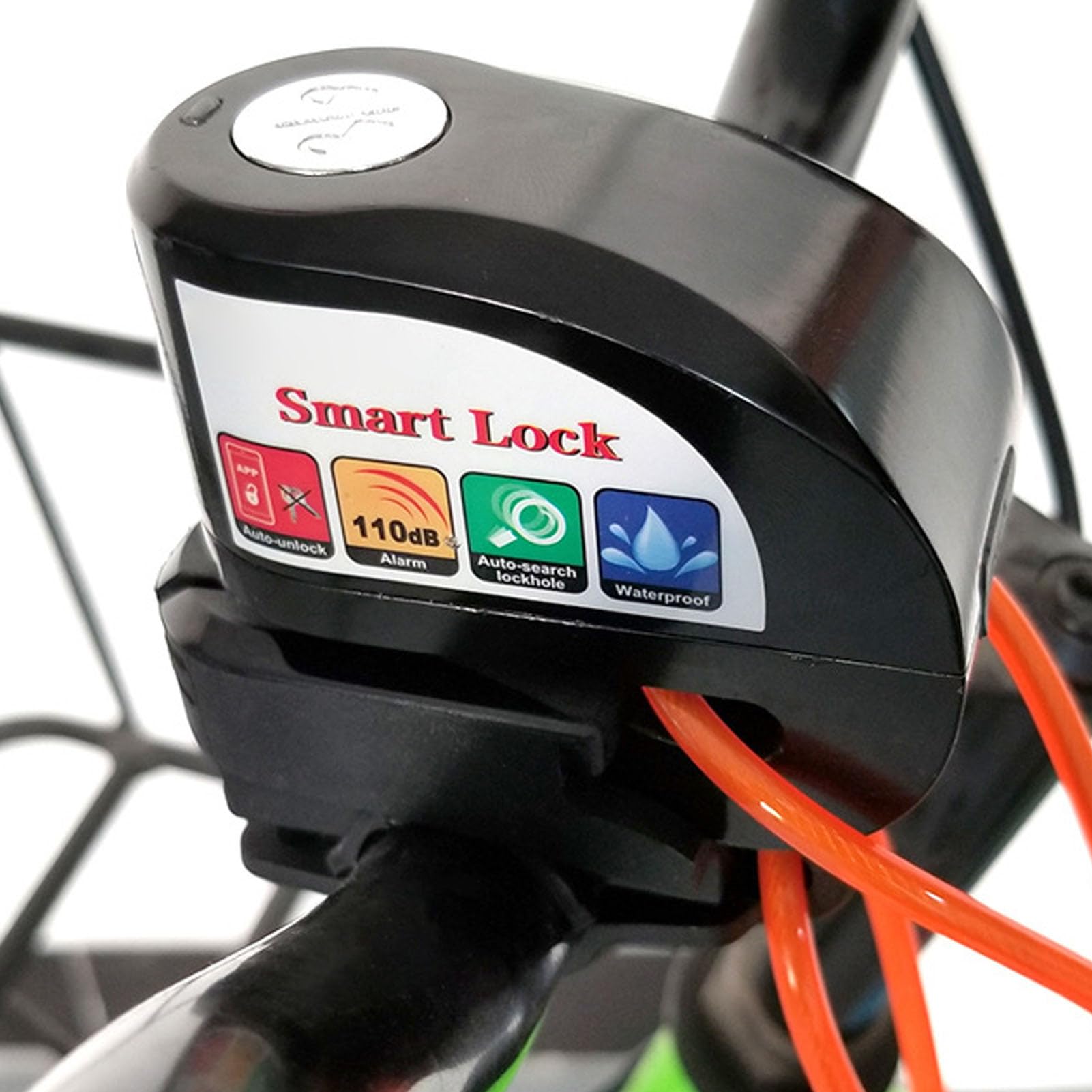 Bloque-Disque D'alarme, Antivol de Frein de Roue de Moto avec Déverrouillage Bluetooth, Positionnement Automatique, pour Vélos, Vélos électriques, Motos