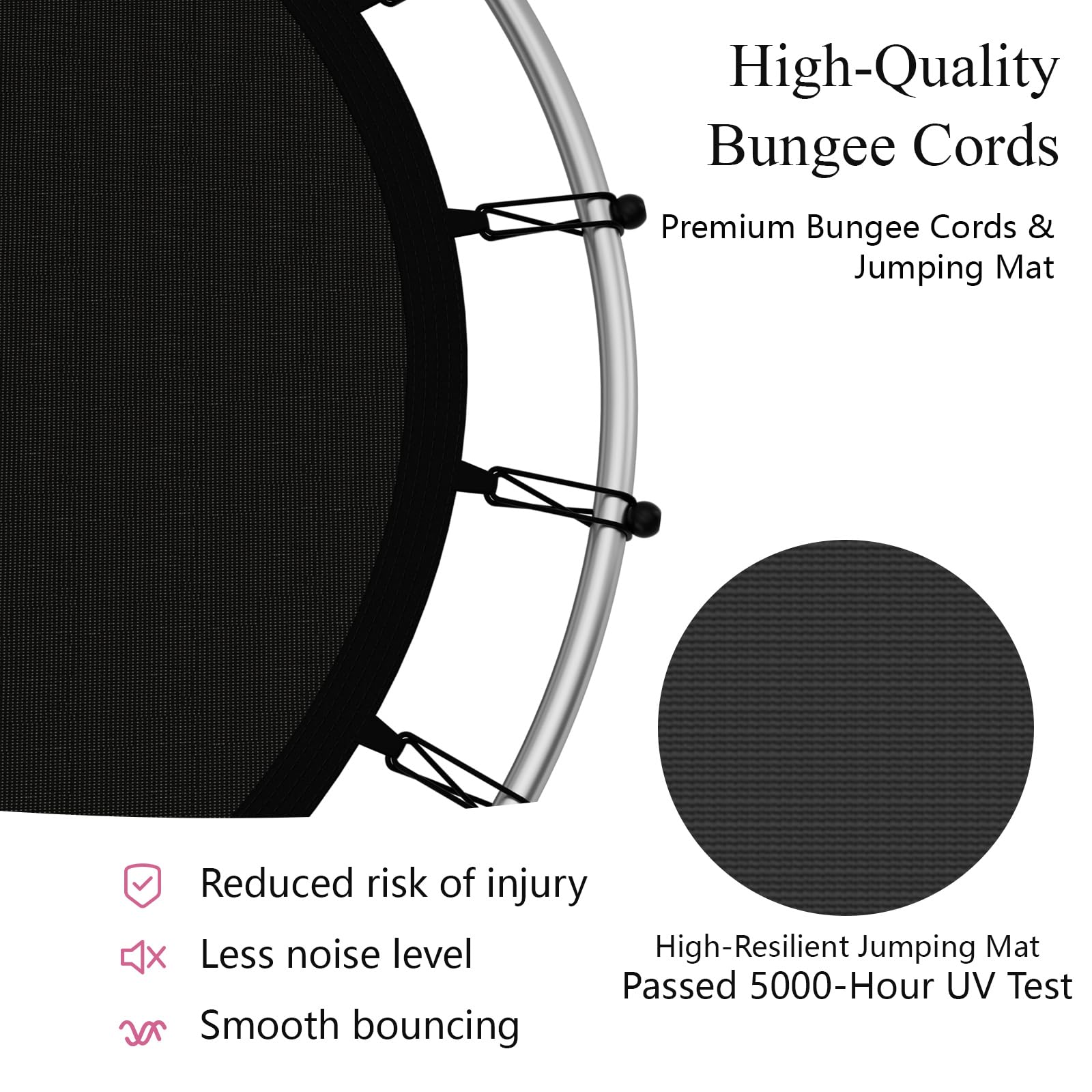 LIFEZEAL Trampolino Elastico per Bambini, per Interno, Esterno, Giardino, con Rete di Sicurezza, Tappeto Protettivo, Telaio in Acciaio, Salta, Jump, Regalo, Max 135kg