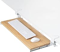 Vista 17 de VIVO Bandeja pequeña para teclado, extraíble debajo del escritorio con sistema de montaje de abrazadera C extra resistente, 20