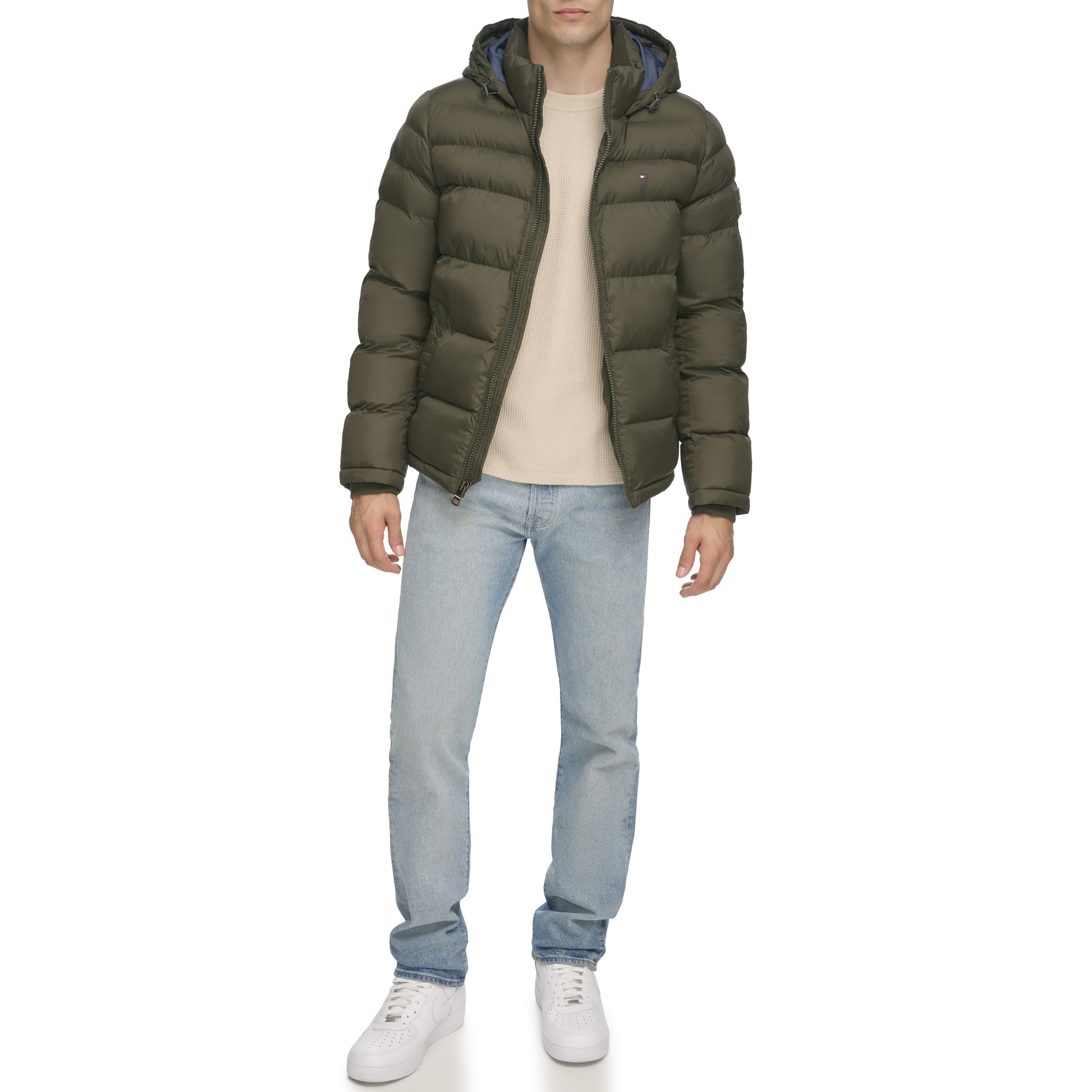 Tommy Hilfiger Men's Hooded Puffer Jacket Abrigo alternativo al plumón Hombre