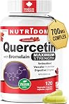Nutridom Quercetin 600mg + Bromelain 100mg (2400 GDU) – Immune & Inflammation Support Supplement | Vegan, Non-GMO, Gluten-Free | 120 Capsules | 60-Day Supply