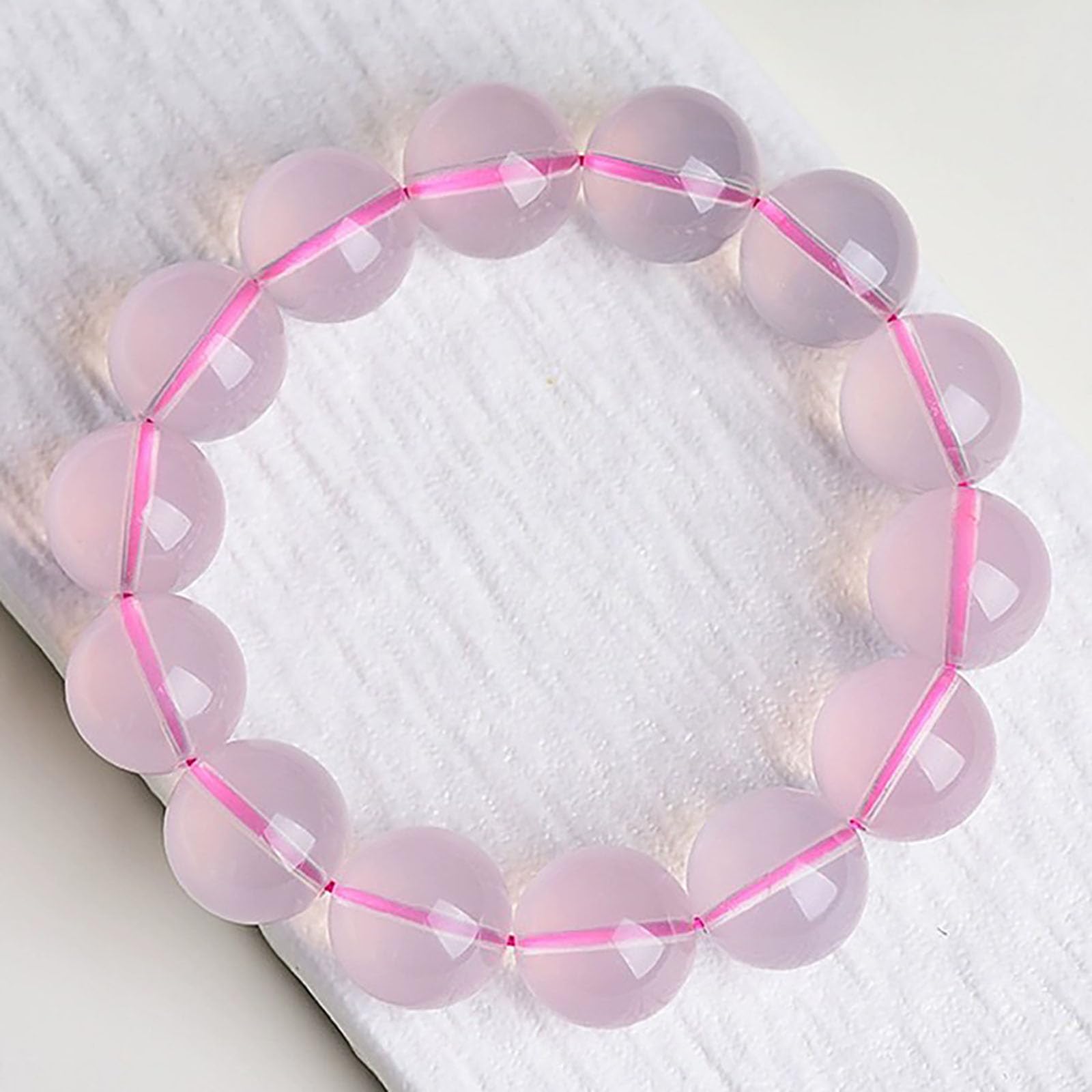 11mm, Pulsera de Piedras Preciosas de Cristal Natural, Hecha a Mano con Cuentas de Cuarzo Rosa, Pulseras elásticas con Piedras de energía curativa, Regalo de joyería para Mujer