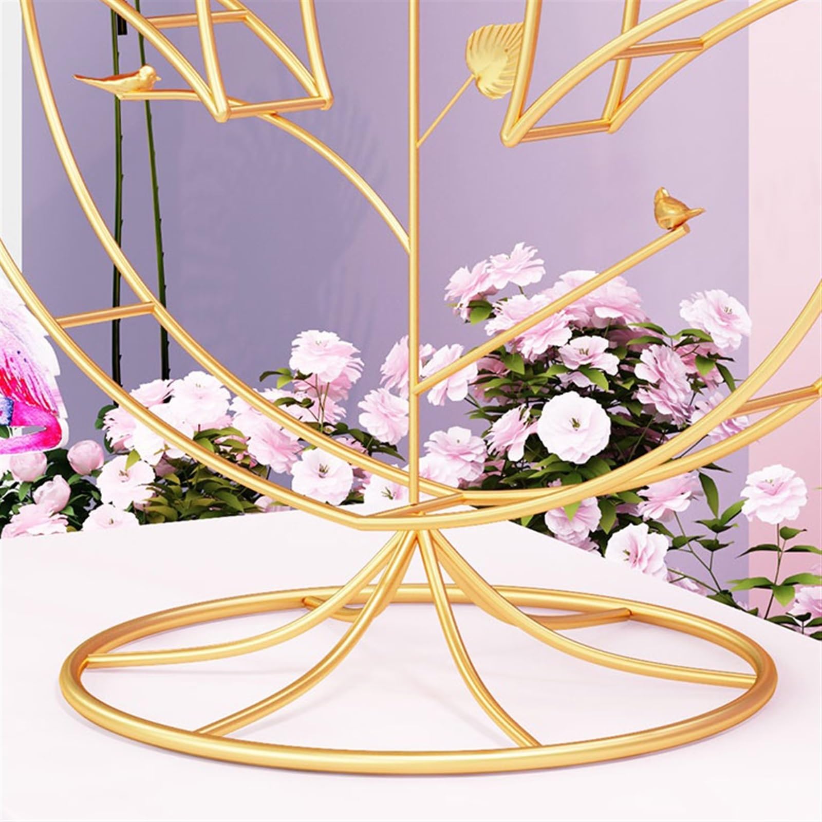 Soporte de Torta Soporte de Pastel de Hierro Ligero y Creativo, Estante de exhibición de Postre de Tres Capas, Conjunto de decoración for Banquete y Fiesta de Boda Porta Pasteles(Gold)