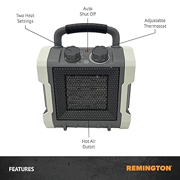Camping Heater 1500W Portable Electric Space Heater USA Black