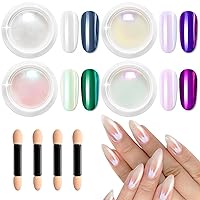 Vista 14 de 6 tarros de polvo de uñas cromado, juego de polvos de uñas con efecto cromado, polvo brillante con brillo para uñas con efecto espejo mágico