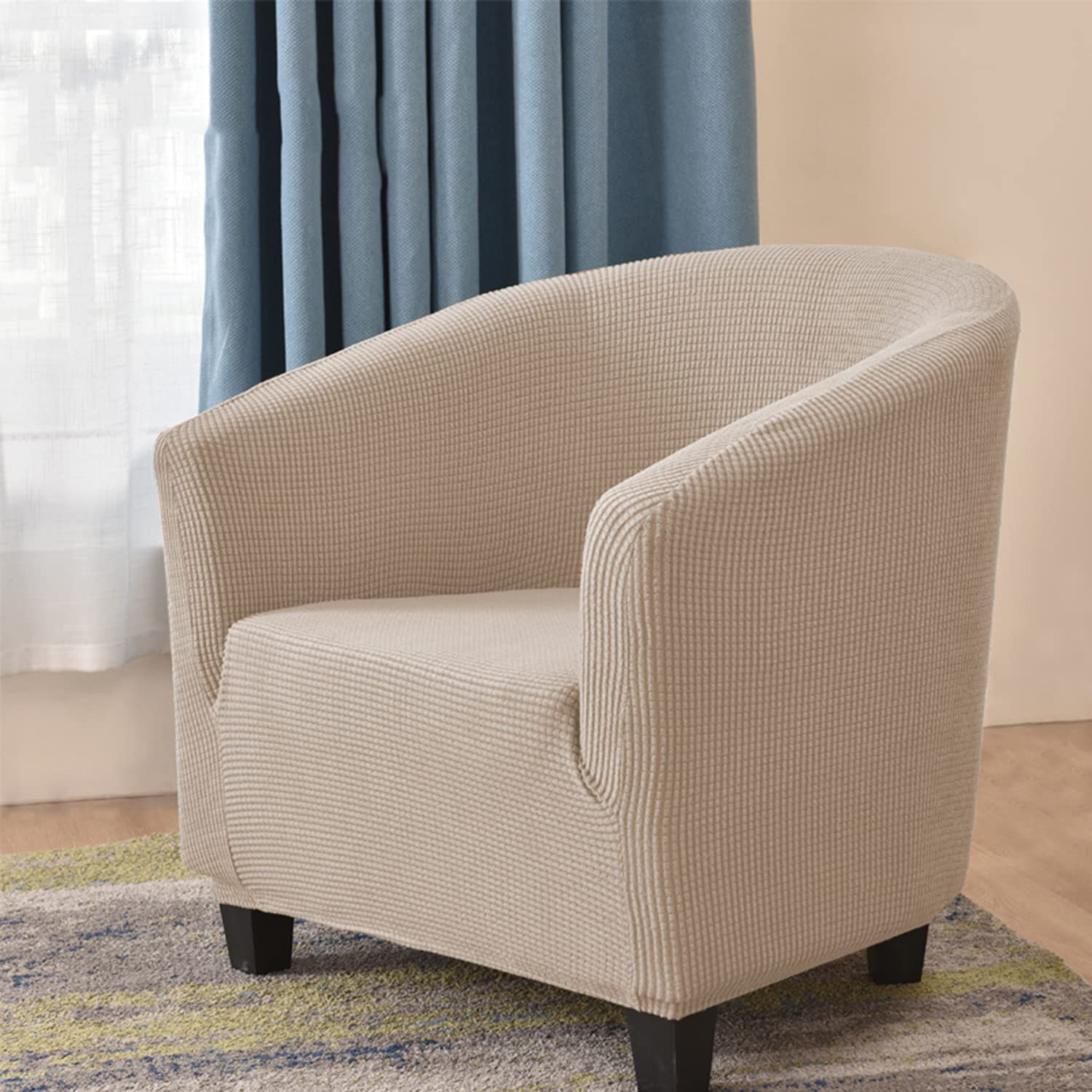 Funda universal para sillón club acabado marrón de alta elasticidad